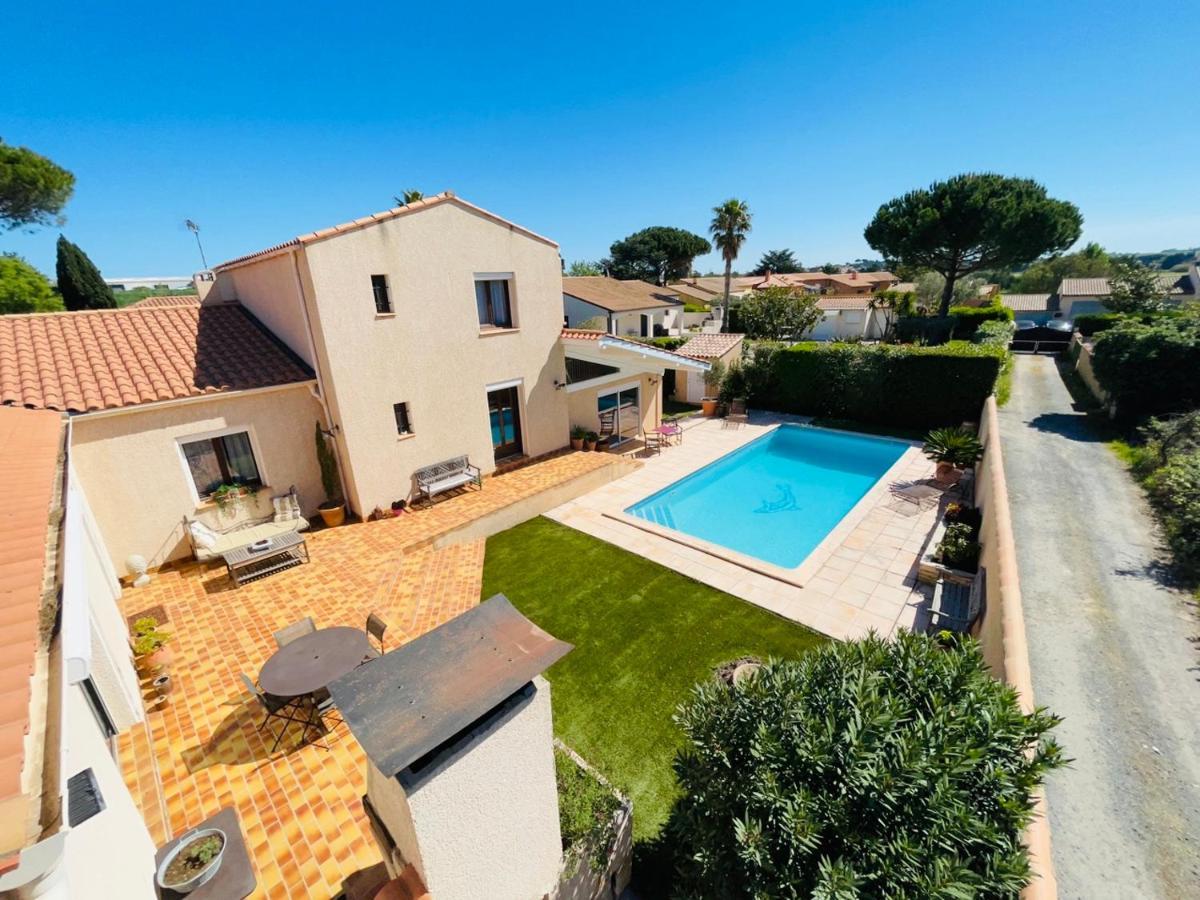 Annexe Des Pins - Studio Gite Avec Piscine & Climatisation Villeneuve-lès-Béziers 외부 사진