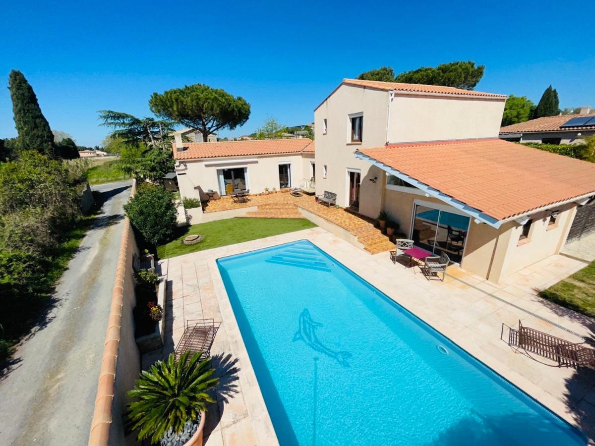 Annexe Des Pins - Studio Gite Avec Piscine & Climatisation Villeneuve-lès-Béziers 외부 사진